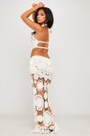 White Crochet Halter Neck Cut Out Maxi Dress