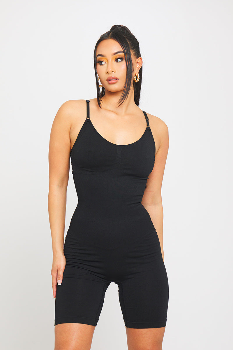 Black Sculpting Seamless Adjustable Playsuit
