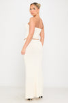 Cream Tie Detail Split Front Top & Maxi Skirt Co-Ord