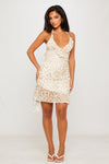 Leopard Print Halter Neck Frill Detail Mini Dress