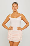 Pink Sequin Embellished Flower Detail Mini Dress