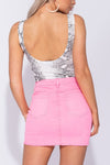 White Snake Print Scoop Neck Sleeveless Bodysuit