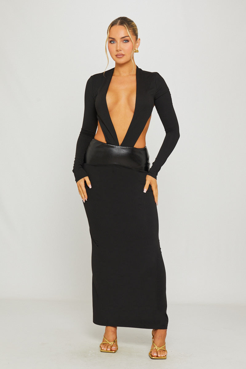 Black Plunge Dresses Black Plunge Dresses