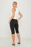 Black Contrast Side Stripe Capri Leggings