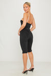 Black Contrast Sweetheart Neckline Capri Jumpsuit