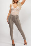 Stone Crocodile Print High Waisted Leggings