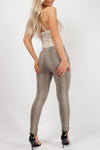 Stone Crocodile Print High Waisted Leggings