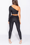 Black Crocodile Print High Waisted Leggings