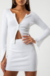 White Rib Double Zip Top