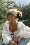 White Lace Front Milkmaid Crop Top
