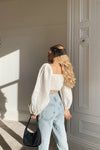 White Lace Front Milkmaid Crop Top