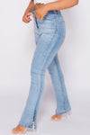 Light Wash Side Split Hem Denim Jeans