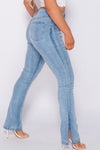 Light Wash Side Split Hem Denim Jeans