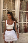White Ruched Bustier Milkmaid Crop Top