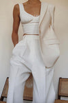 White Ruched Bustier Milkmaid Crop Top