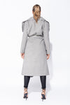 Light Grey Oversized Belted Waterfall Coat