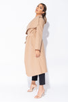 Camel Oversized Belted Waterfall Coat