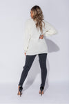 Cream Knitted Tie Front Mid Length Cardigan