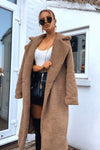 Mocha Longline Borg Teddy Coat