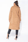Mocha Longline Borg Teddy Coat