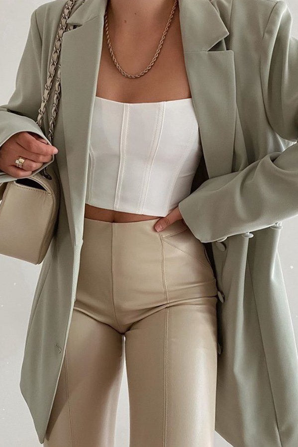 White Boned Bustier Corset Crop Top