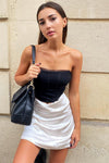 Black Boned Mesh Corset Crop Top