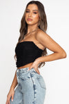 Black Boned Mesh Corset Crop Top