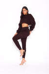 Brown Waffle Knitted Lounge Set