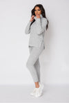 Grey Knitted Roll Neck Jumper & Leggings Lounge Set