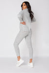 Grey Knitted Roll Neck Jumper & Leggings Lounge Set