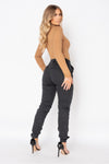 Washed Black Seam Detail Cargo Jeans