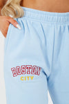 Baby Blue Boston Embroidered Joggers