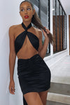 Black Multi Way Scarf Wrap Crop Top