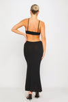 Black Sheer Knit Cut Out Maxi Dress