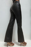 Black Faux Leather Straight Leg Trousers
