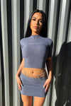 Grey Chrome Archive Mini Skirt & Crop Top Co-Ord