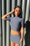 Grey Chrome Archive Mini Skirt & Crop Top Co-Ord