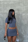 Grey Chrome Archive Mini Skirt & Crop Top Co-Ord