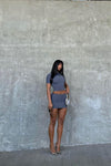 Grey Chrome Archive Mini Skirt & Crop Top Co-Ord