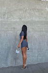 Grey Chrome Archive Mini Skirt & Crop Top Co-Ord