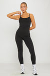 Black Seamless Strappy Jumpsuit
