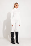 White Turtleneck Long Sleeve Jumpsuit