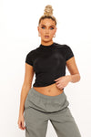 Black Seamless Fitted Short Sleeve T-Shirt