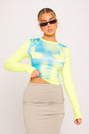 Yellow Body Heat Map Print Long Sleeve Top