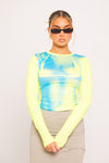 Yellow Body Heat Map Print Long Sleeve Top