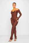 Chocolate Plunge Long Sleeve Wrap Top & Split Leggings Co-Ord