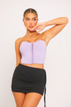 Lilac Boned Detail Bustier Corset Crop Top