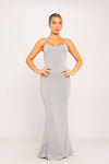 Light Grey Spaghetti Strap Maxi Dress