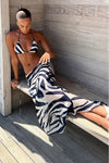 Zebra Print Triangle Bikini & Long Maxi Skirt