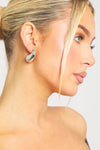 Silver Chunky Teardrop Earrings